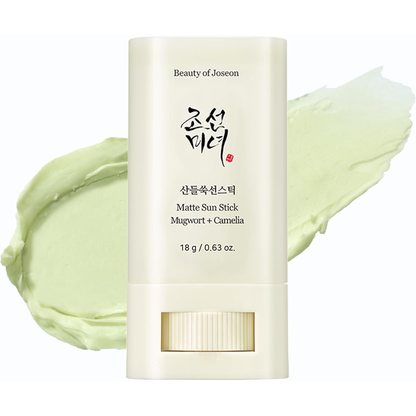 Matte Sun Stick Mugwort + Camelia Korean Sunscreen Stick for Face  No White Cast