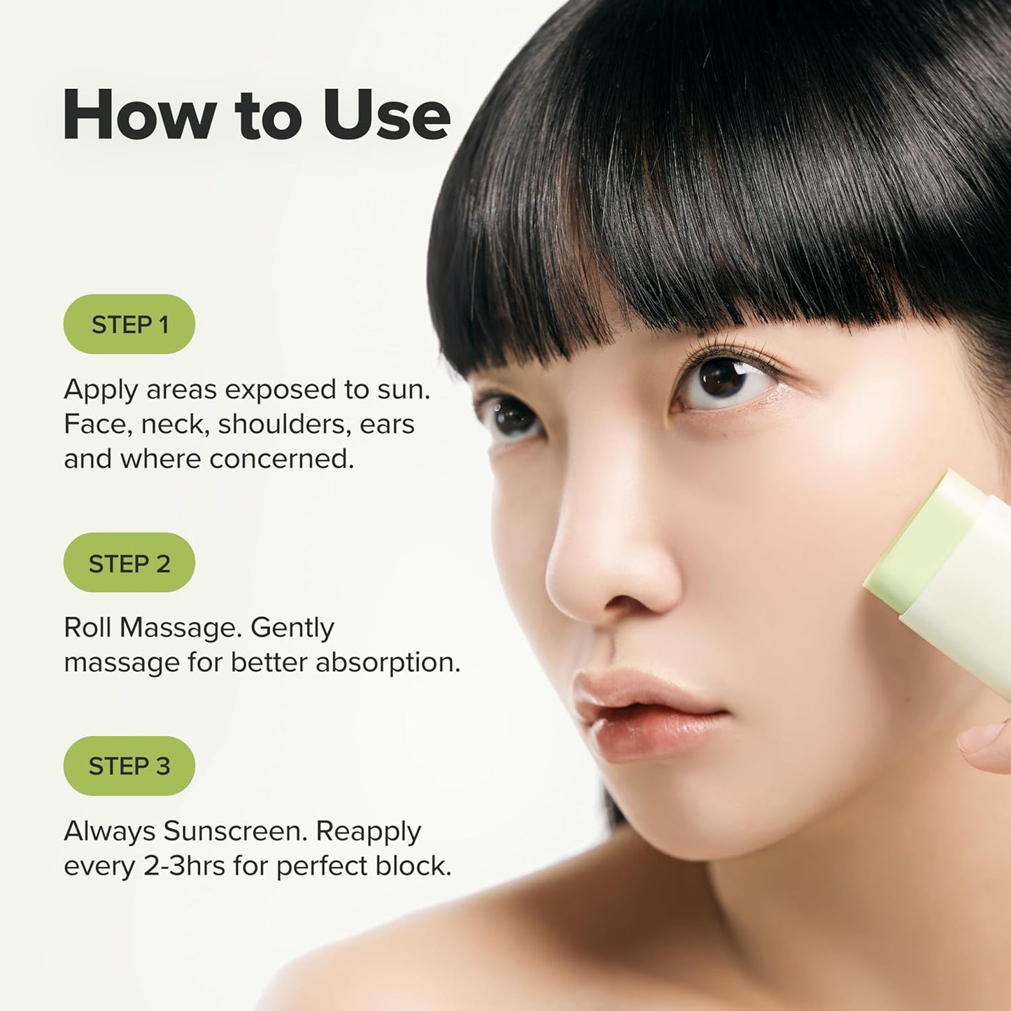 Matte Sun Stick Mugwort + Camelia Korean Sunscreen Stick for Face  No White Cast