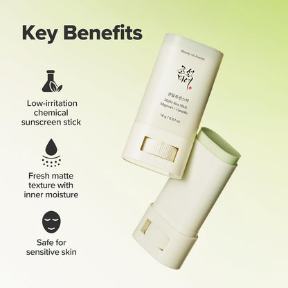 Matte Sun Stick Mugwort + Camelia Korean Sunscreen Stick for Face  No White Cast